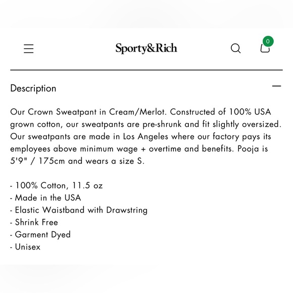 Sporty & Rich Wellness Club Flocked Sweatpants | (XS - Cream/Merlot) NEW - Picture 6 of 8